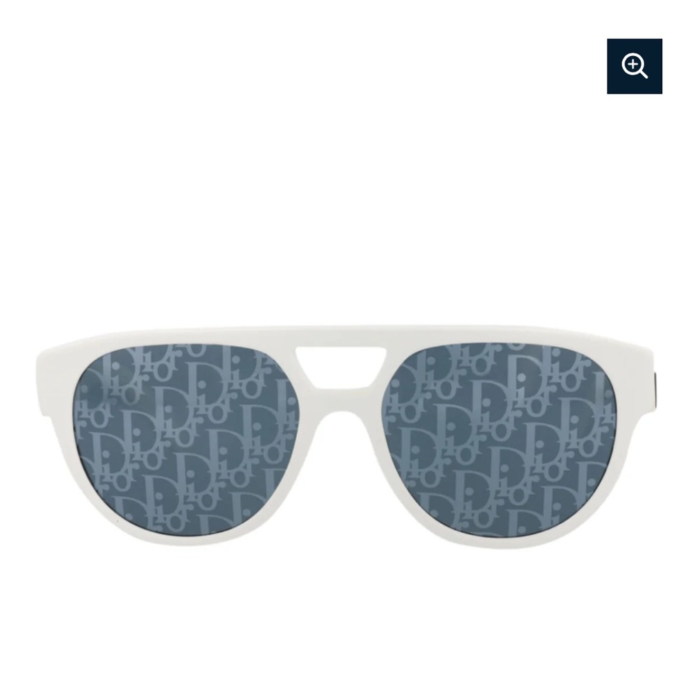Dior Men's Dior B23 R1I White Grey Logo Mirror Lens Pilot Sunglasses 54mm-17-145 - Picture 3 of 16